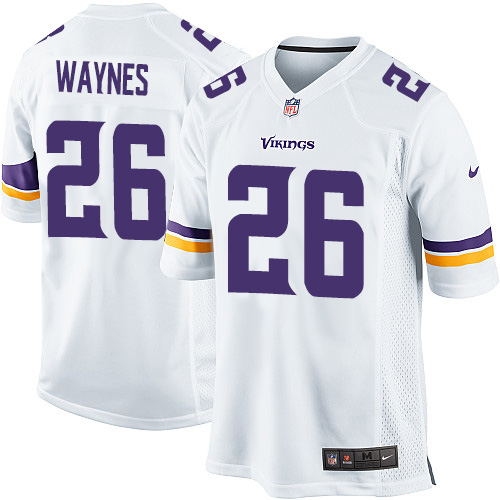 Men's Game Trae Waynes Nike Jersey White Road - #26 NFL Minnesota Vikings